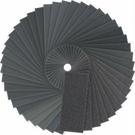 royaluxe -Papier de Verre, 120 à 3000 Grain Papier a Poncer eau/sec Carrosserie, Bois, Métal, 9 x 3.6 Papier Abrasif (84pcs) (1/5)
