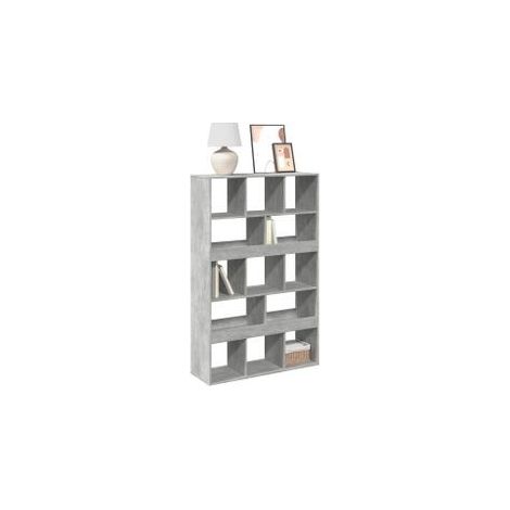 Bibliothèque gris béton 100x33x156,5 bois d'ingénierie (1/5)