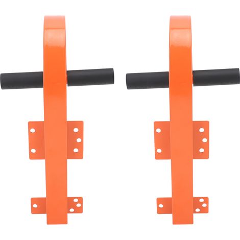 Lot de 2 stabilisateurs d'échelle avec crochets de toit à roulettes, en acier robuste, faciles à installer et portables, pour faîtage de toit. (1/5)