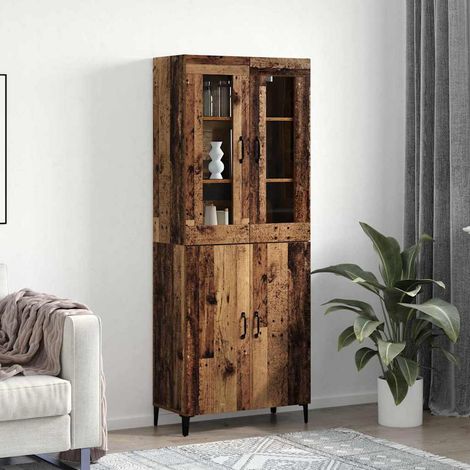 vidaXL Credenza 2 pcs Legno vecchio 69,5 x 34 x 180 cm (1/5)