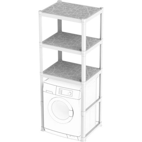 Etagère modulable dessus de machine à laver 184 cm – Ultra résistante jusqu'à 180 kg – Structure en polypropylène – Facile à nettoyer (1/4)