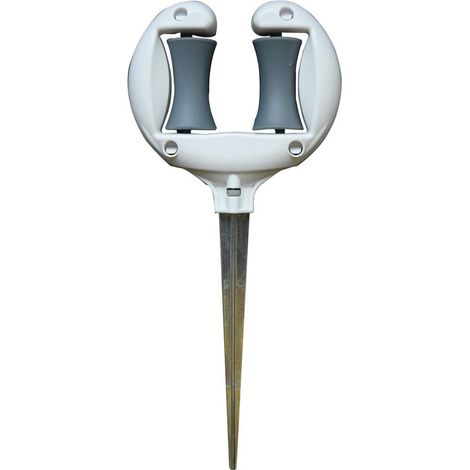 Goujons de guidage pour tuyau d'arrosage, supports de positionnement en ABS et fer, roulettes pour outils de jardinage - blancs (1/5)
