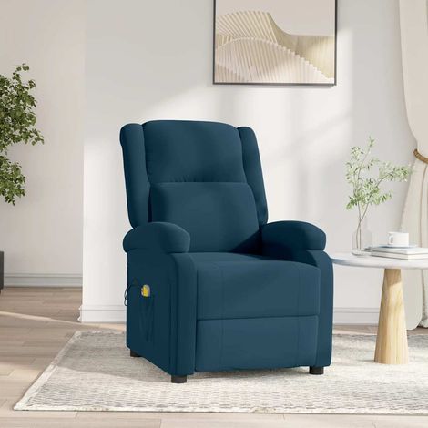 Elektrischer Massagesessel Blau Samt (1/5)