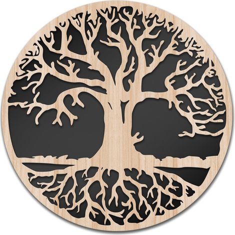 ALBERO DELLA VITA - Quadro arredo LASERCUT composito Legno e PVC 60x60cm (1/3)