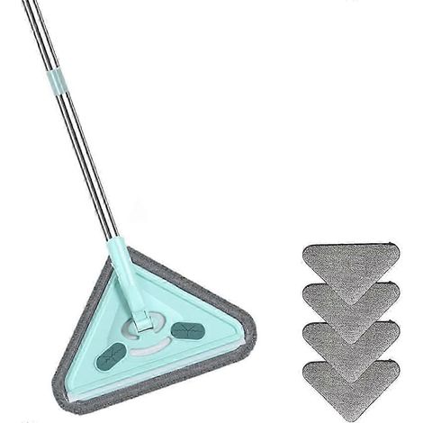 Balai multifonctionnel rotatif à 360° et réglable pour le nettoyage humide et sec, style triangle (1/5)