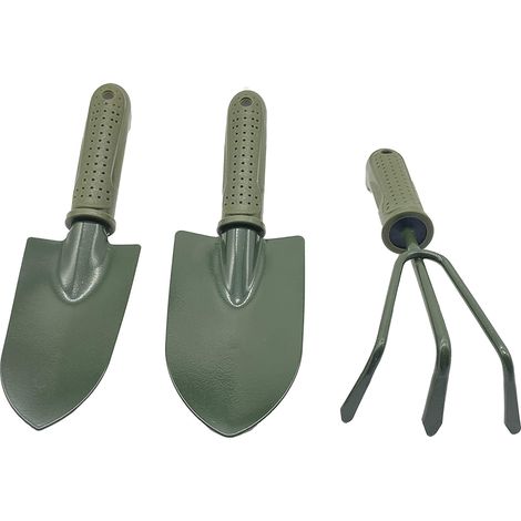 Garden Tool Set - 3 Pieces Garden Spade (Hand Spatula, Hand Planter, Hand Cultivator), Spatula, Outdoor Tools, Ergonomic Rubber Non-Slip Handle (1/5)