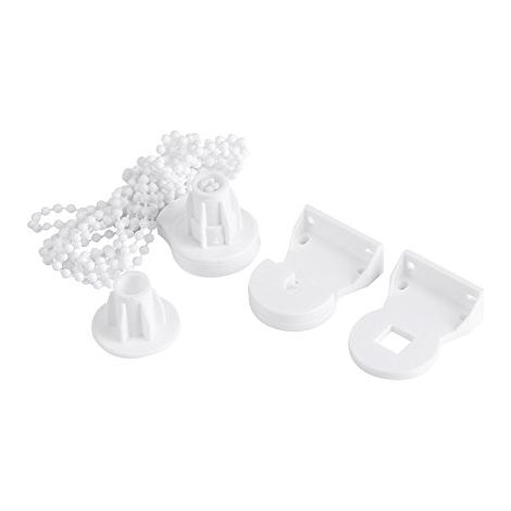 Fissaggio per tenda a rullo da 25 mm – staffa con puleggia laterale – kit di catenella decorativa con perline per tende