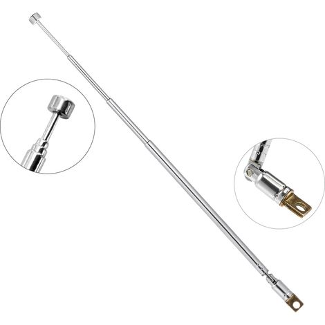 Antenne radio FM télescopique à 4 sections, en cuivre chromé, rotative à 360° (1/5)