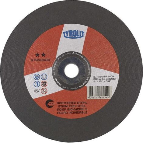 Disco muela Est谩nd. inox. 115x6 TYROLIT 367545