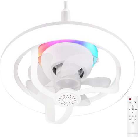 50W LED-Ventilatorleuchte mit Fernbedienung, E27-Fassung, beweglicher Kopf, RGB-Deckenventilatorlampe, Aromatherapie, farbenfrohes, dimmbares Nachtlicht, Duftventilatorlampe mit 360° schwenkbarem Kopf