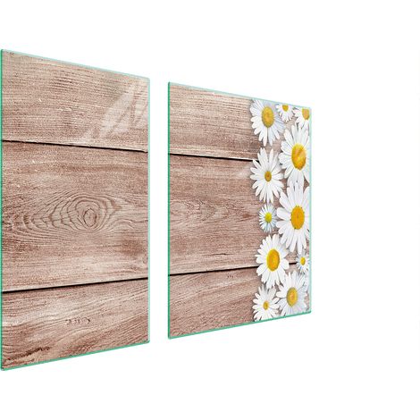 Assiette en verre et planche à découper en bois 100x52 (1/5)