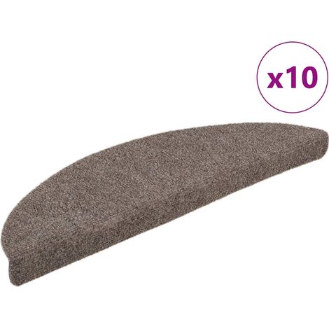 Lot de 10 Tapis d'escalier autoadhésifs - Tapis de marche pour Enfants, Aînés et Animaux Crème 56x17x3cm Aiguilleté BV123502 - BonneVie (1/5)