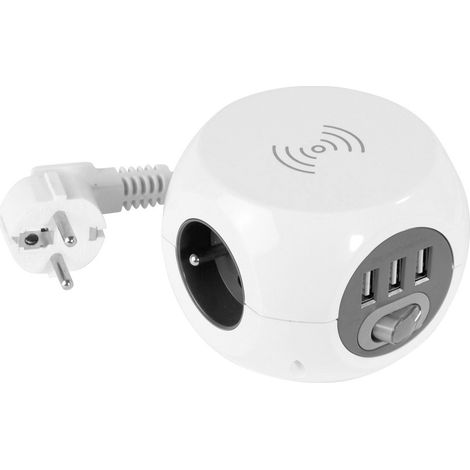 Chargeur induction universel Multi-prises avec 3 ports USB - 3 Prises (1/2)