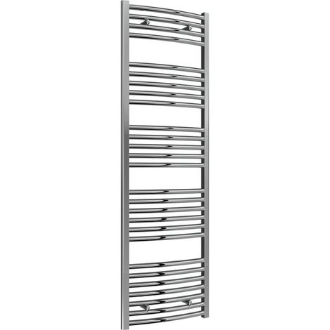 Reina Diva Curved Chrome Electric Towel Rail 1600mm High x 500mm Wide (+ Chrome Mini Round Element) (1/5)