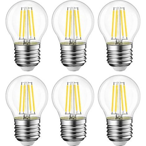 E27 LED-Lampe, 6er-Pack, 6 W, E27-Schraubsockel, Retro-LED-Lampe, warmweißes Licht (3000 K), Klarglas (1/5)