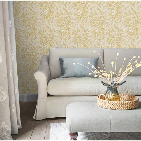 Papier peint intissé Laura Ashley Picardie Pale Gold 1005 x 52cm Doré (1/5)