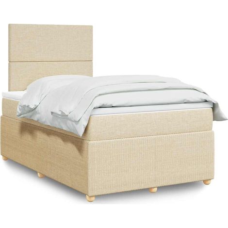 Boxspringbett mit Matratze Creme 120x200 cm Stoff