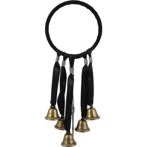 Clochette suspendue pour penderie, porte-manteau, clochette de protection, clochette de porte, carillon de bénédiction, décoration suspendue pour balcon-34x13.3cm-Black (1/3)