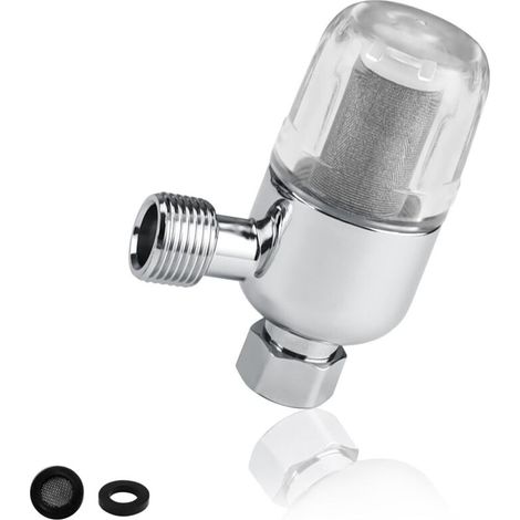Filtre Eau Robinet, 96 × 44.8 mm Filtre Douche Anti Calcaire, Filtre a Eau avec Tampon Anti-Fuite et Bouchon Filtrant, Acier Inoxydable Filtre Robinet, pour la Cuisine, la Salle de Bain (1) (1/5)