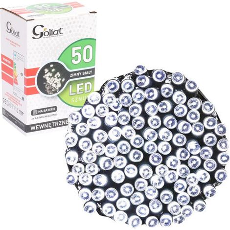 Decorazione natalizia - 50 luci LED, bianco freddo, alimentate a batteria, per uso interno (1/5)