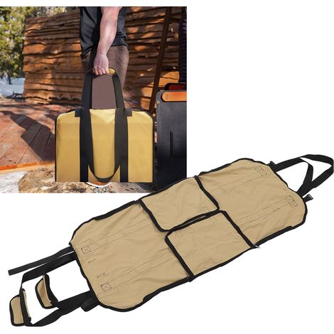 Sac à bois de chauffage extérieur, matériel de camping, grand sac de rangement portable à double usage pour le bois de chauffage, sac fourre-tout, sac à bûches (1/5)