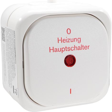 REV AquaTop Heizung Hauptschalter Feuchtraum IP44 Aufputz weiss Notschalter (1/4)