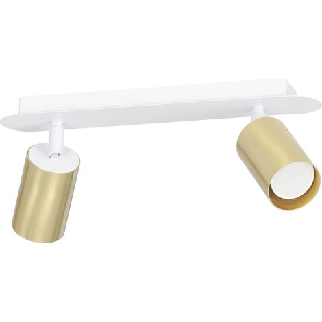 Spot plafond Emibig ZEN rail 2xGU10 blanc 42cm orientable (1/3)