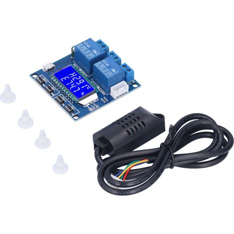 Feuchtigkeits- und Temperaturregelungsmodul mit Digitalanzeige, 2 Ausgangsrelaisplatinen, Sensor, DC 6–30 V, XY-TR01 (1/5)