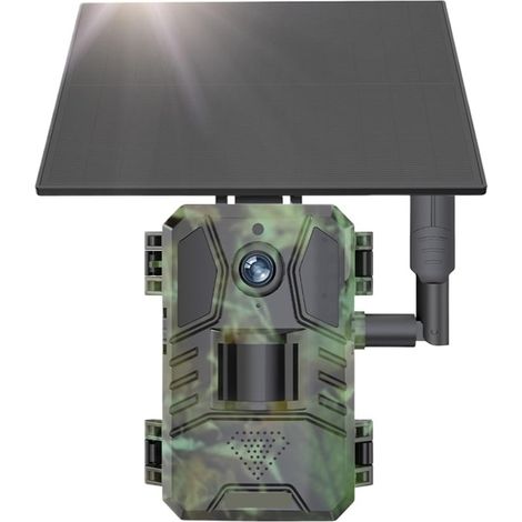 Caméra Faune Sauvage Caméra De Chasse Solaire 4G LTE, Étanche IP66, 20M, Détection Mouvement PIR, 14mp, for La Faune, Vision Nocturne IR Surveillance Fiable Précise(4G Camera Add 128G) (1/5)