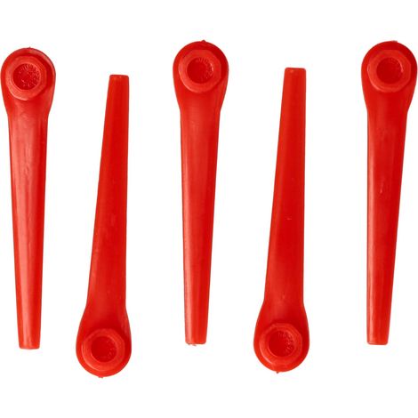 vhbw 5x Lames remplacement pour Gardena RotorCut 5368-20 pour taille gazon Lames de rechange, orange, plastique (1/4)