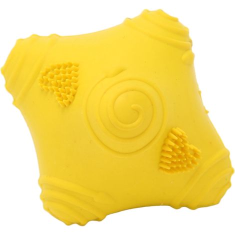Interaktives und lustiges Kauspielzeug aus Gummi für Haustiere, hohe Beißfestigkeit, für Hunde und andere Haustiere, gelb. (1/5)