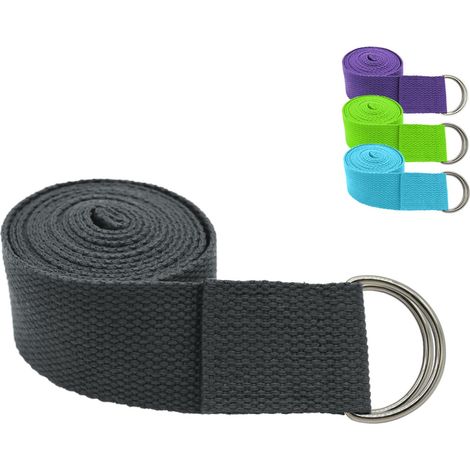 Sangle, ceinture de yoga 183 x 3,8 cm réglable - Gris - Vivezen (1/5)