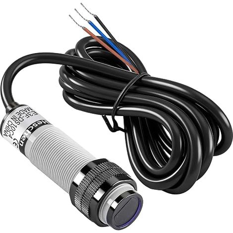 Heschen M18 Infrared Photoelectric Proximity Switch, Diffuse Reflection Type, E3F-DS10C4, Detection Distance 10cm, 10-30VDC 200mA, NPN Normally Open (NO), 3 Wires (1/5)