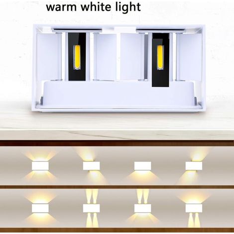Applique da parete per esterni da 24 W, lampada da parete per interni/esterni, impermeabile IP65, luce bianca calda 3000 K, bianco (1/4)