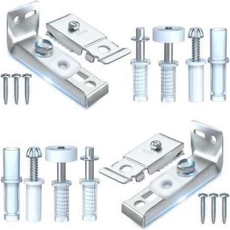 Kit de réparation de matériel de porte pliante - Lot de 2 pièces de rechange pour portes de placard coulissantes pliantes comprenant un support supérieur et inférieur (1/5)