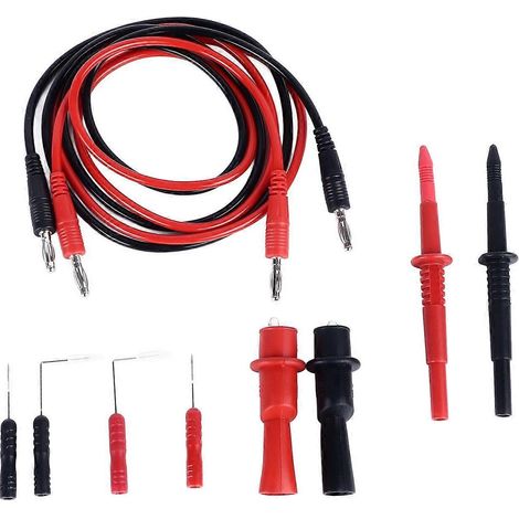 10-teiliges Set Multimeter-Messleitungen, universelles schwarzes und rotes Set elektrischer Multimeter-Prüfspitzen