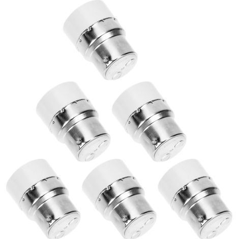 Adaptateur de douille B22 vers E14 Lot de 6 en PC et cuivre pour conversion de culot, adapté à l'éclairage de et de l'atelier (1/5)