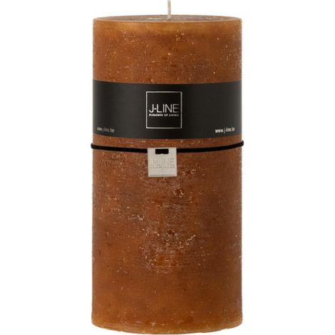 Bougie Cylindrique Déco "Junina" 20cm Caramel