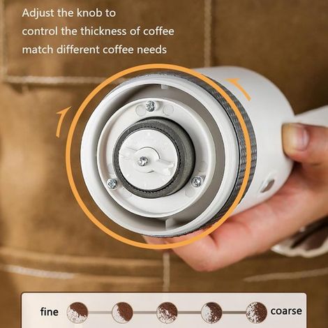 Macinacaffè elettrico con un solo pulsante, ideale per campeggio, cucina e viaggi, colore nero. (1/5)