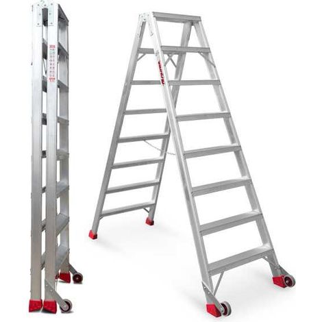 Escalera de tijera de doble subida Peldaños 7-7 NDS7 FARAONE (1/5)