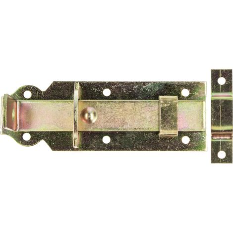 MASTERPROOF PROFESSIONAL Schlossriegel 140 mm, gerade mit flachem Griff und Schlaufe, Stahl gelb verzinkt