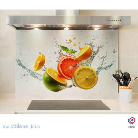 Fond de hotte : Splash, Oranges et citrons - Verre trempé - 90 cm - 60 cm (1/5)