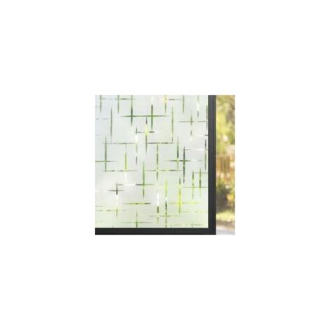 Sichtschutzfolie mit Kreuzmuster, 75 x 200 cm, selbsthaftend, elektrostatisch, UV-Schutz, mattiert, dekorativer Fensteraufkleber für Zuhause, Büro, Küche, Wohnzimmer – Crezuo