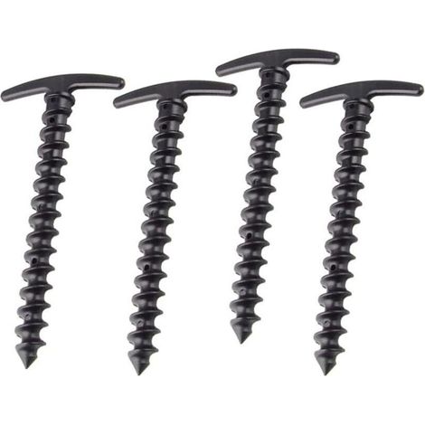 Piquets De Tente À Vis en Plastique 10 Pièces Piquets De Camping Légers Et Résistants pour Terrain Sable Boueux Prairie avec Poignée Facile À Retirer (1/5)