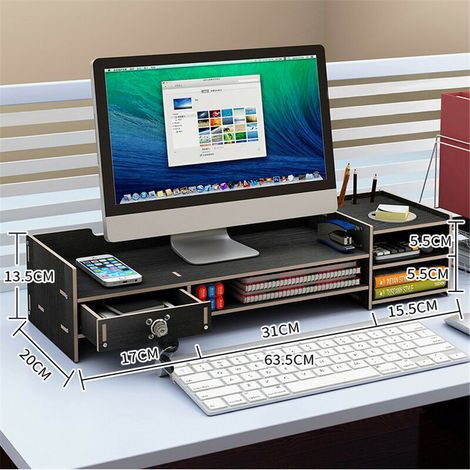 VURAHOME -Support Base boite de rangement fournitures de bureau boite de rangement de bureau dossier clavier bureau à domicile Table de finition (1/2)