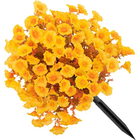 Estaca de flores artificiales que simulan plantas - Amarilla