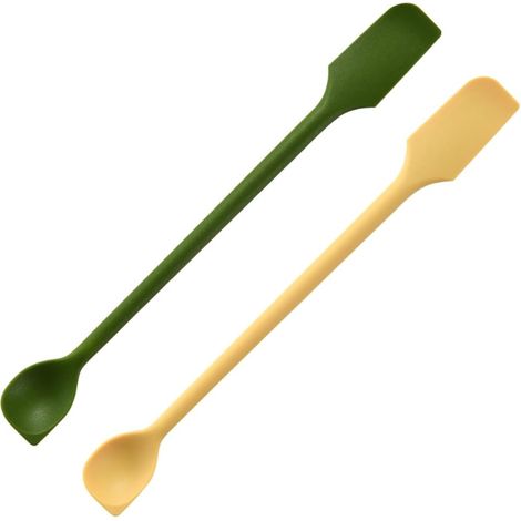 Mini Silicone Spatula Set of 2 Double Head Scraper Ideal for Small Containers and Hard to Reach Places, Reusable, Jam, Lotion, Narrow and Thin Bottles (1/5)
