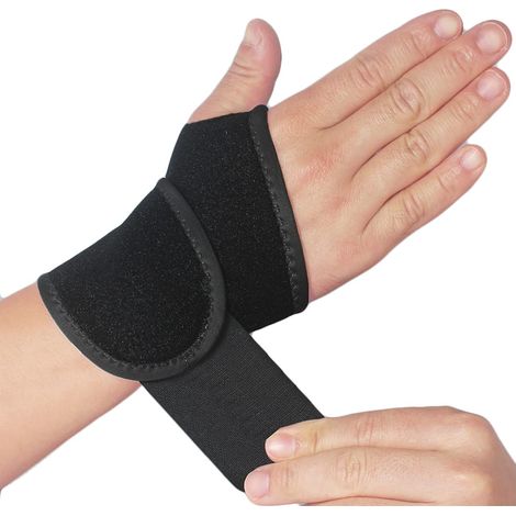 Protection de poignet, ensemble de 2 bracelets. Protection de poignet, sangle de compression. Support de main, support de poignet réglable (noir). (1/5)