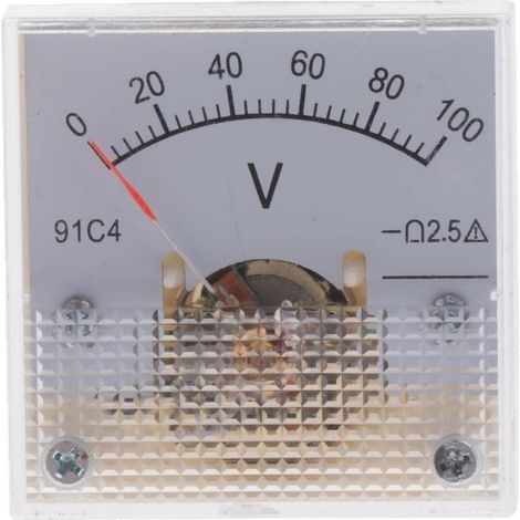 Voltmètre Analogique - 1 Pièce - Plastique - Mesure 0-100V - Pour Batterie Et Système Électrique - 4,3x4,3x3,5cm (1/5)