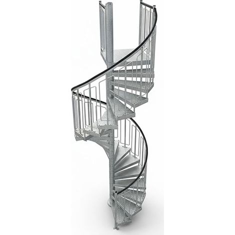 Scala industriale a chiocciola 21 gradini - Altezza raggiungibile 4,10m - HELI200-410-21-DR